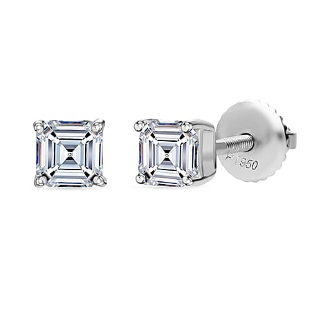 Luxuriant - 950 Platinum SGL Certified Lab Grown Diamond Earring with Screw Back 1.50 Ct.