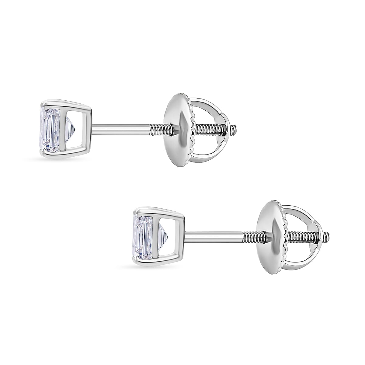 Luxuriant - 950 Platinum SGL Certified Lab Grown Diamond Earring with Screw Back 1.50 Ct.