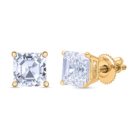 Luxuriant - 14K Yellow Gold IGI Certified Lab Grown VS-F Diamond Earring with Screw Back 4.00 Ct.