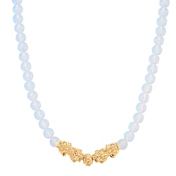 Blue Howlite Beads, Pixiu Necklace (Size 18 - 2 Ext) in Yellow Goldtone 330.00 Ct.