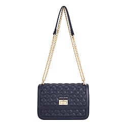 David Jones Elegant Quilted Shoulder Bag - Green