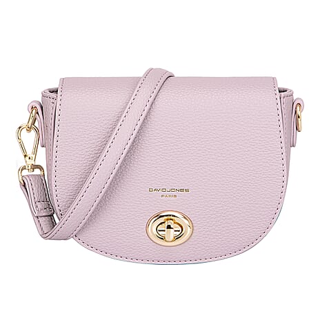 David Jones Stylish Round Flap Compact Shoulder Bag Lilac
