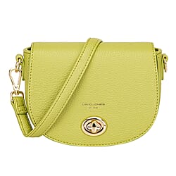 David Jones Stylish Round Flap Compact Shoulder Bag Lemon