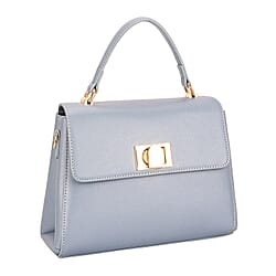 BRAND NEW LAUNCH - David Jones Womens Elegant Flap Closure Handbag with Top Handle - Blue