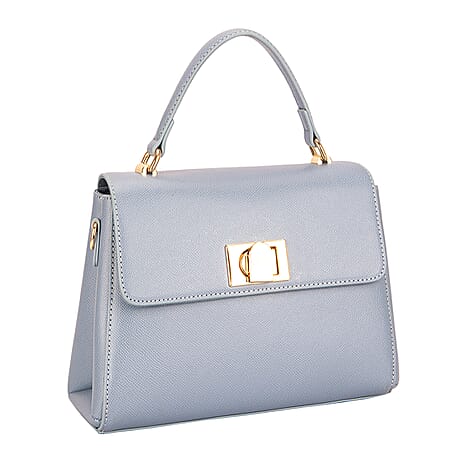 BRAND NEW LAUNCH - David Jones Womens Elegant Flap Closure Handbag with Top Handle - Blue
