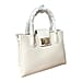 David Jones Classic Satchel Handbag with Top Handle - Cream