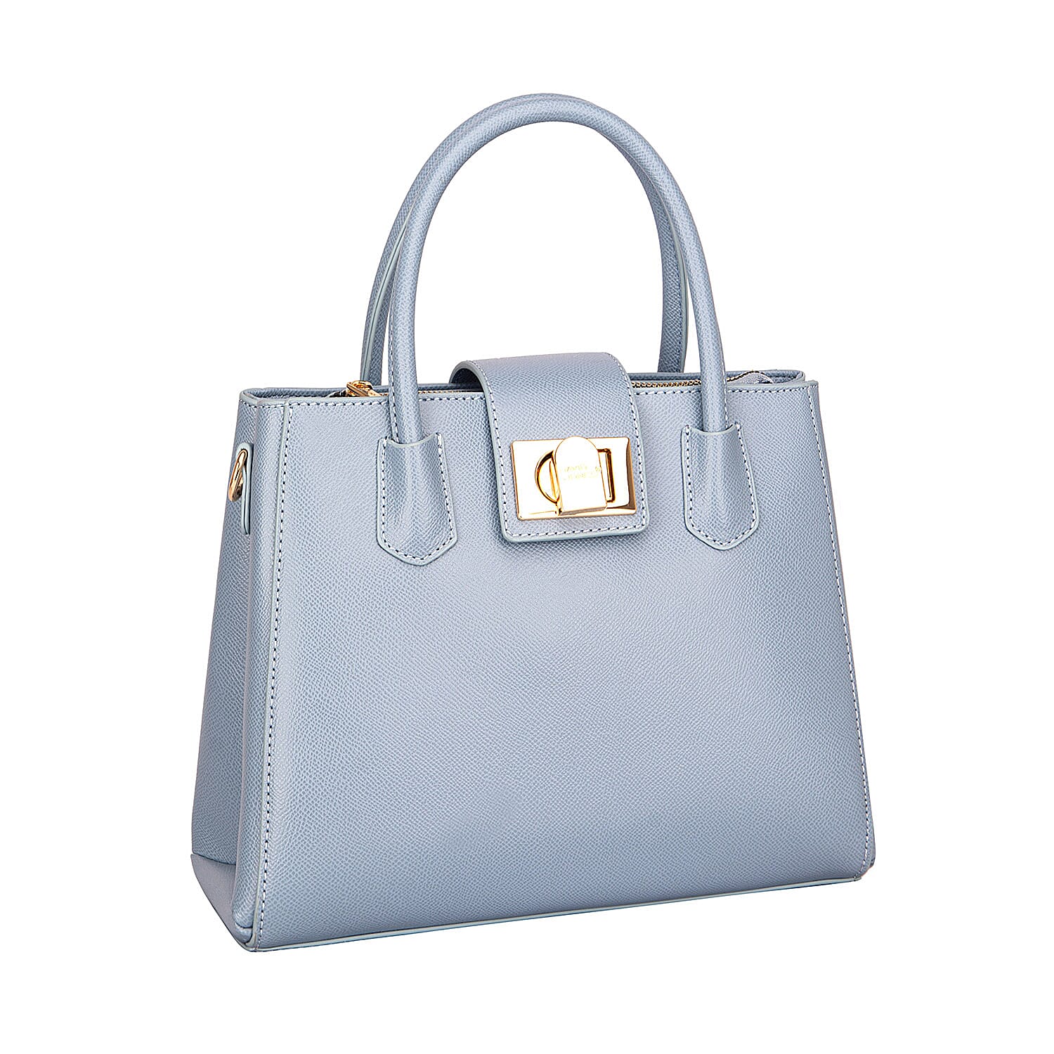 David Jones Classic Satchel Handbag with Top Handle - Blue