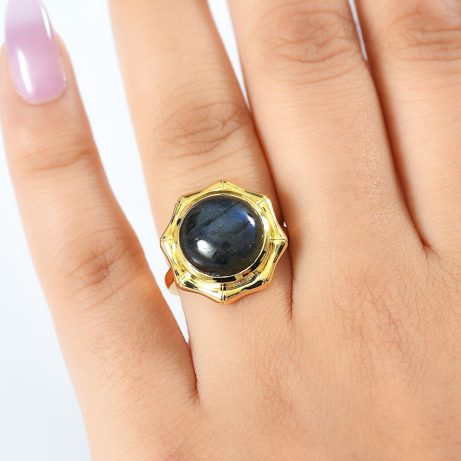 One Time Deal - Labradorite Solitaire Ring 6.824  Ct.