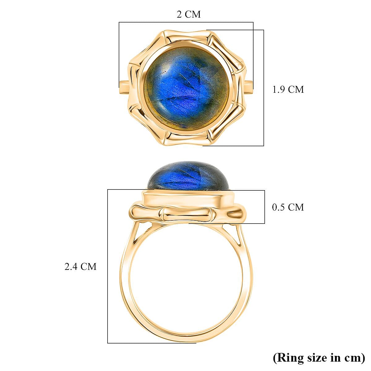 One Time Deal - Labradorite Solitaire Ring 6.824  Ct.