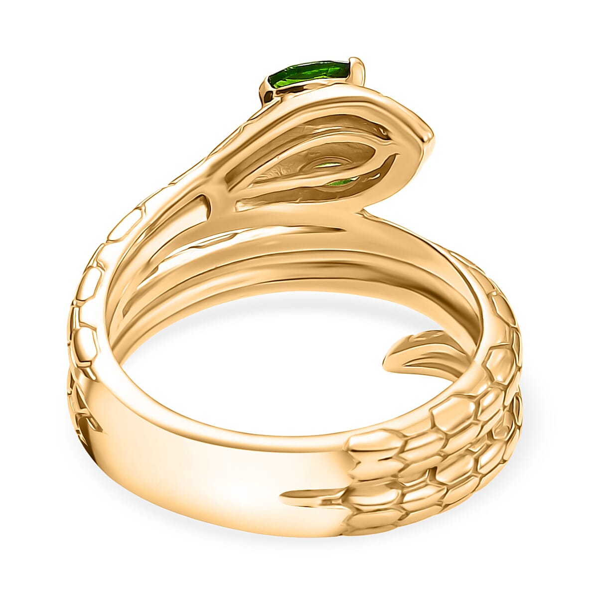 ROMA DESIGNER OUTLET CLOSEOUT - Natural Chrome Diopside Serpente Ring in Yellow Gold Plated