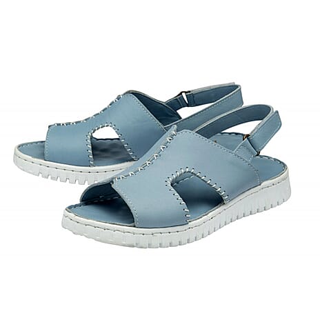 Lotus Ladies Blue Astrid Open-Toe Mule Sandals (Size - 8)