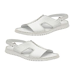 Lotus Ladies White Astrid Open-Toe Mule Sandals 