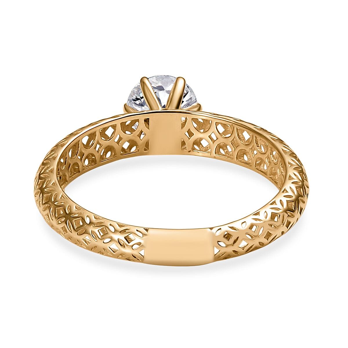 Luxuriant - 9K Yellow Gold SGL Certified Lab Grown Diamond (VS-EF) Solitaire Ring 0.75 Ct.