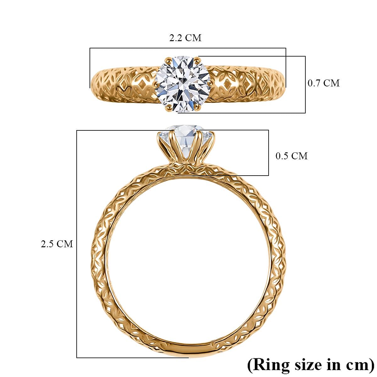 Luxuriant - 9K Yellow Gold SGL Certified Lab Grown Diamond (VS-EF) Solitaire Ring 0.75 Ct.
