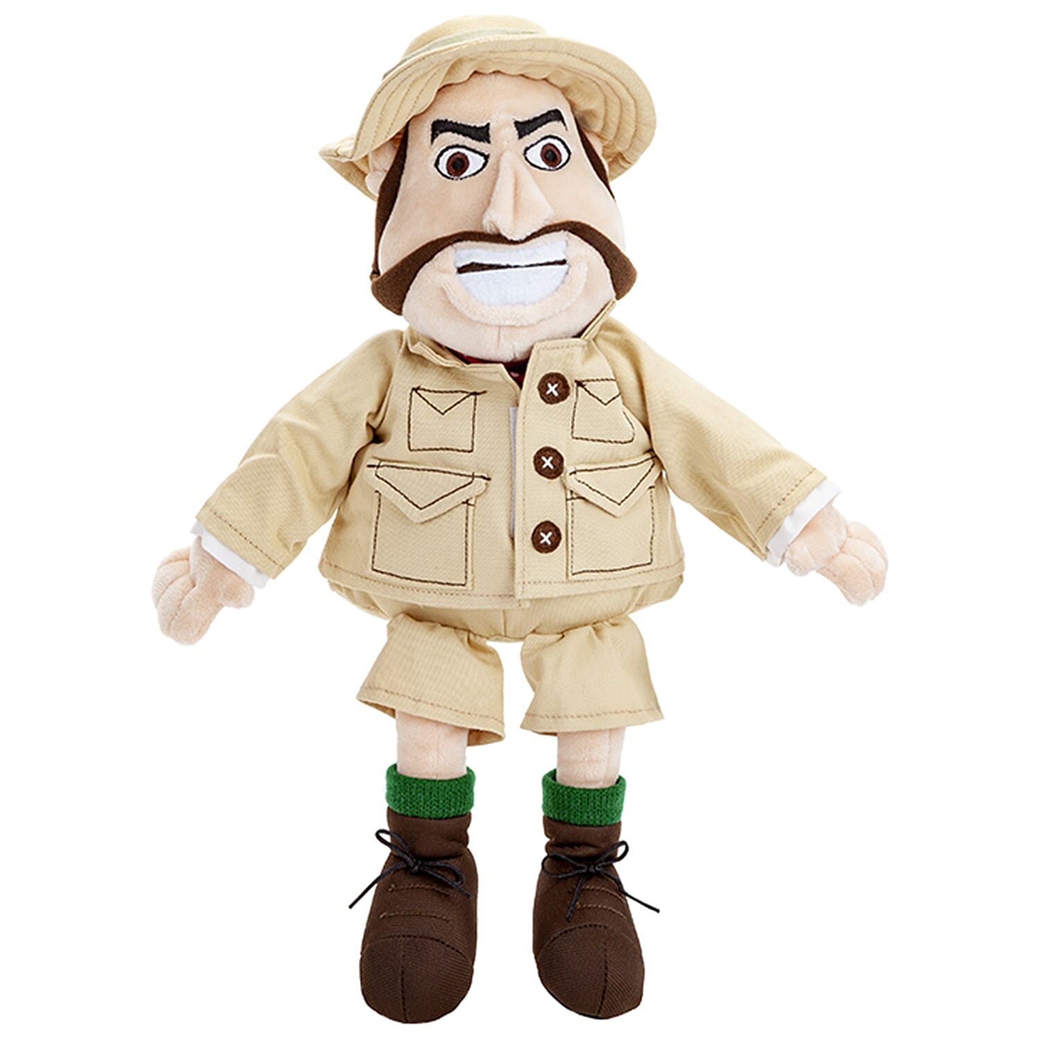 Cartoon Safari Adventurer Plush Doll (22cm) - Beige
