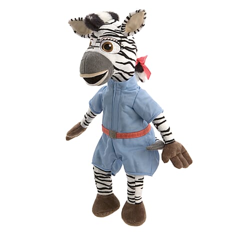 Zena Zebra Plush Toy in Blue Outfit with Red Bow (18 inch)