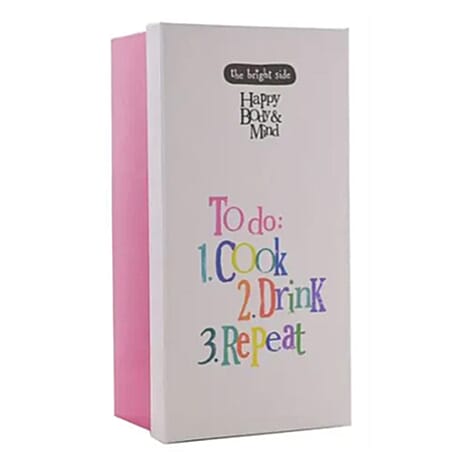 Luxe Wine Glass with Gift Box - Cook, Drink, Repeat Theme