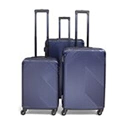 3-Piece Modern Black Luggage Set with 4 Spinner Wheels & Combination Locks (3 Sizes) - Grey