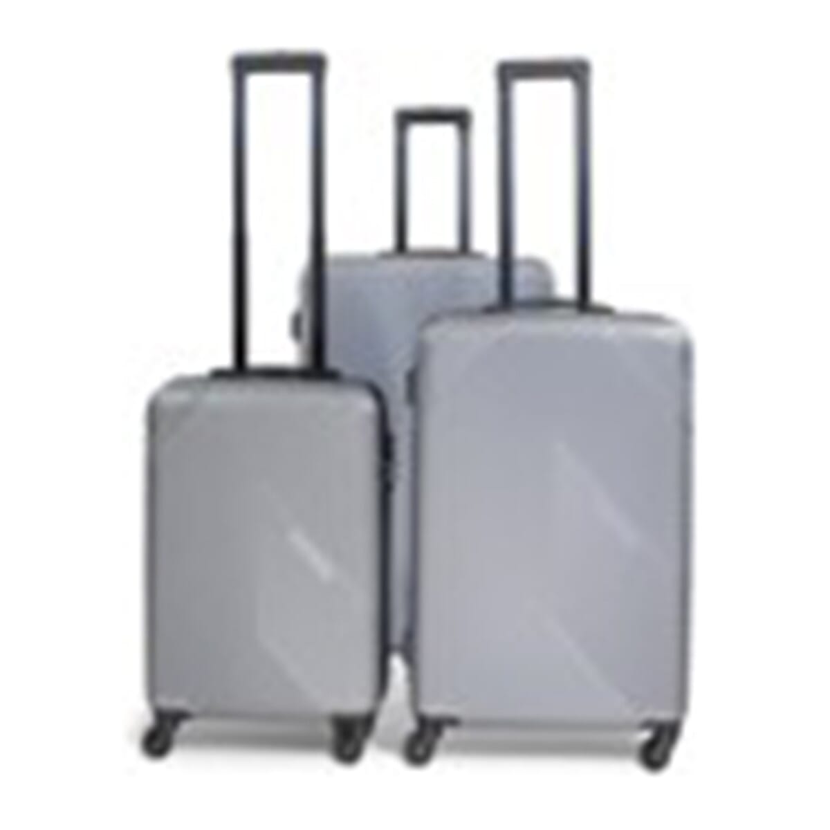 3-Piece Modern Black Luggage Set with 4 Spinner Wheels & Combination Locks (3 Sizes) - Grey