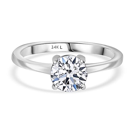Luxuriant Diamond 14K W Gold VS Lab Grown Diamond EF, VS Solitaire Ring, Gold Wt.2.17 Gms  1.016  Ct.