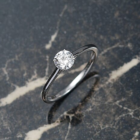 Luxuriant Diamond 14K W Gold VS Lab Grown Diamond EF, VS Solitaire Ring, Gold Wt.1.52 Gms  0.531  Ct.