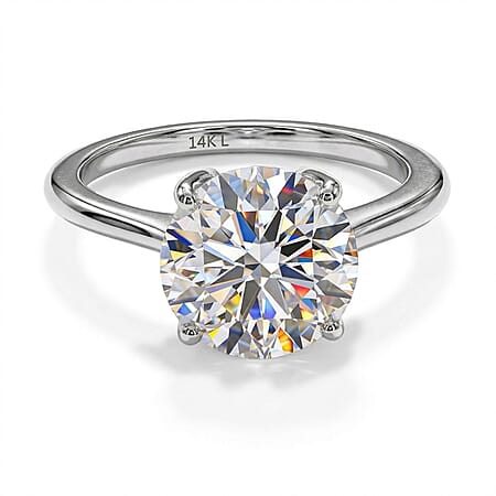 LUXURIANT 3 Ct. Lab Grown Diamond Solitaire Ring in 14K White Gold EF, VS