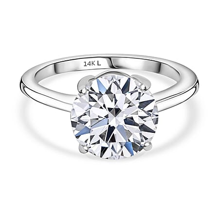 LUXURIANT 3 Ct. Lab Grown Diamond Solitaire Ring in 14K White Gold EF, VS