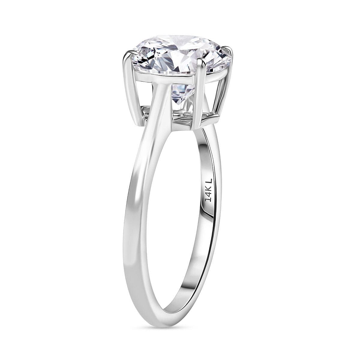 NY Closeout - Luxuriant 14K White Gold IGI Certified Lab Grown Diamond (VS-EF) Solitaire Ring 3.00 Ct.