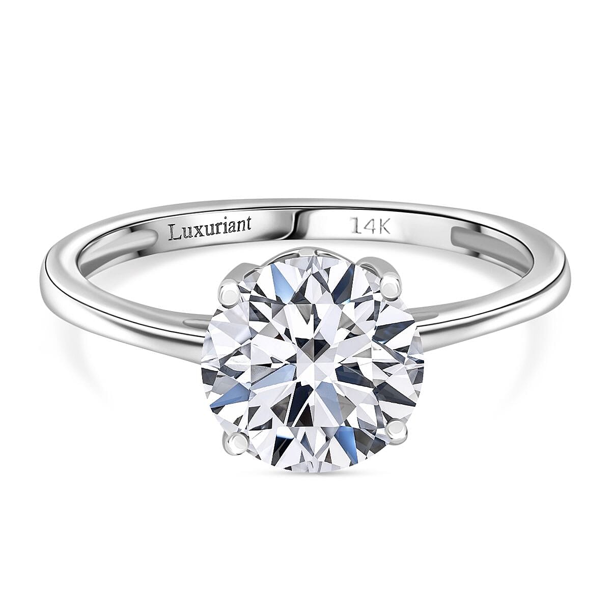 Luxuriant 14K Gold VS-EF Lab Grown Diamond Solitaire Ring
