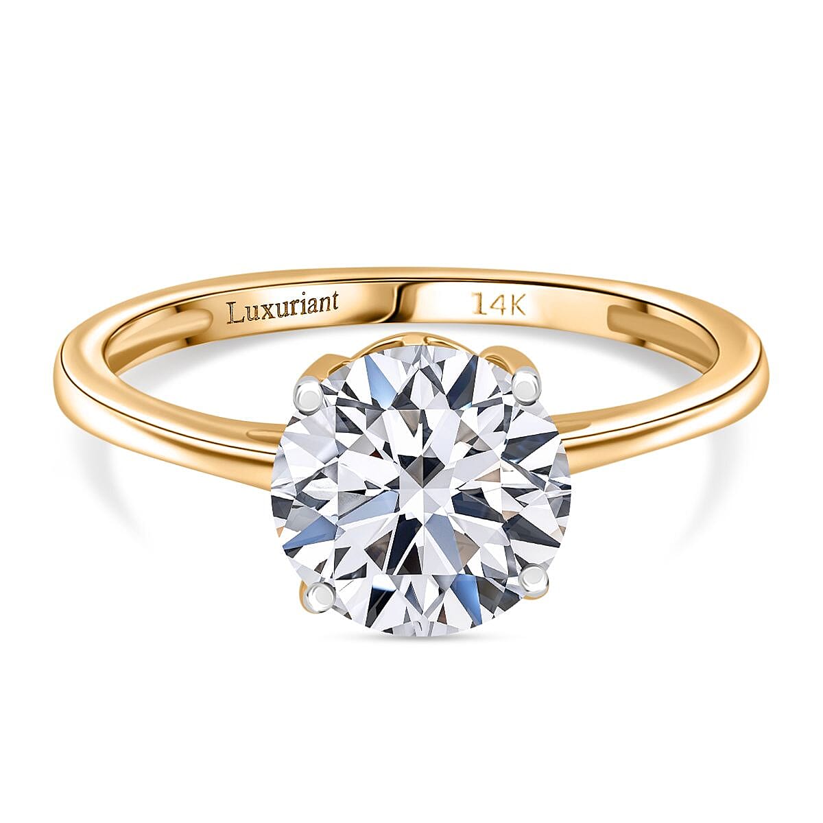 Luxuriant 14K Gold VS-EF Lab Grown Diamond Solitaire Ring