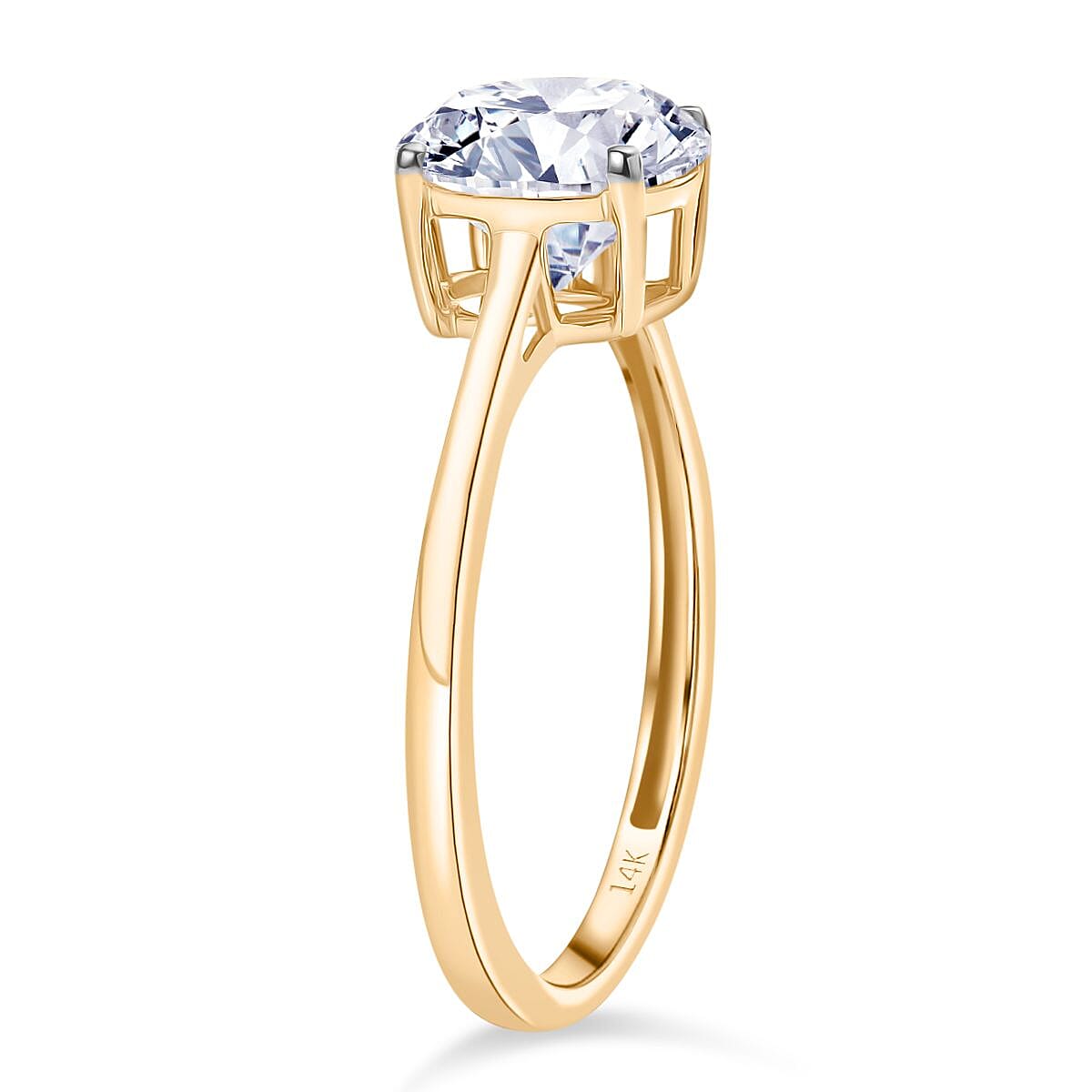 Luxuriant 14K Gold VS-EF Lab Grown Diamond Solitaire Ring
