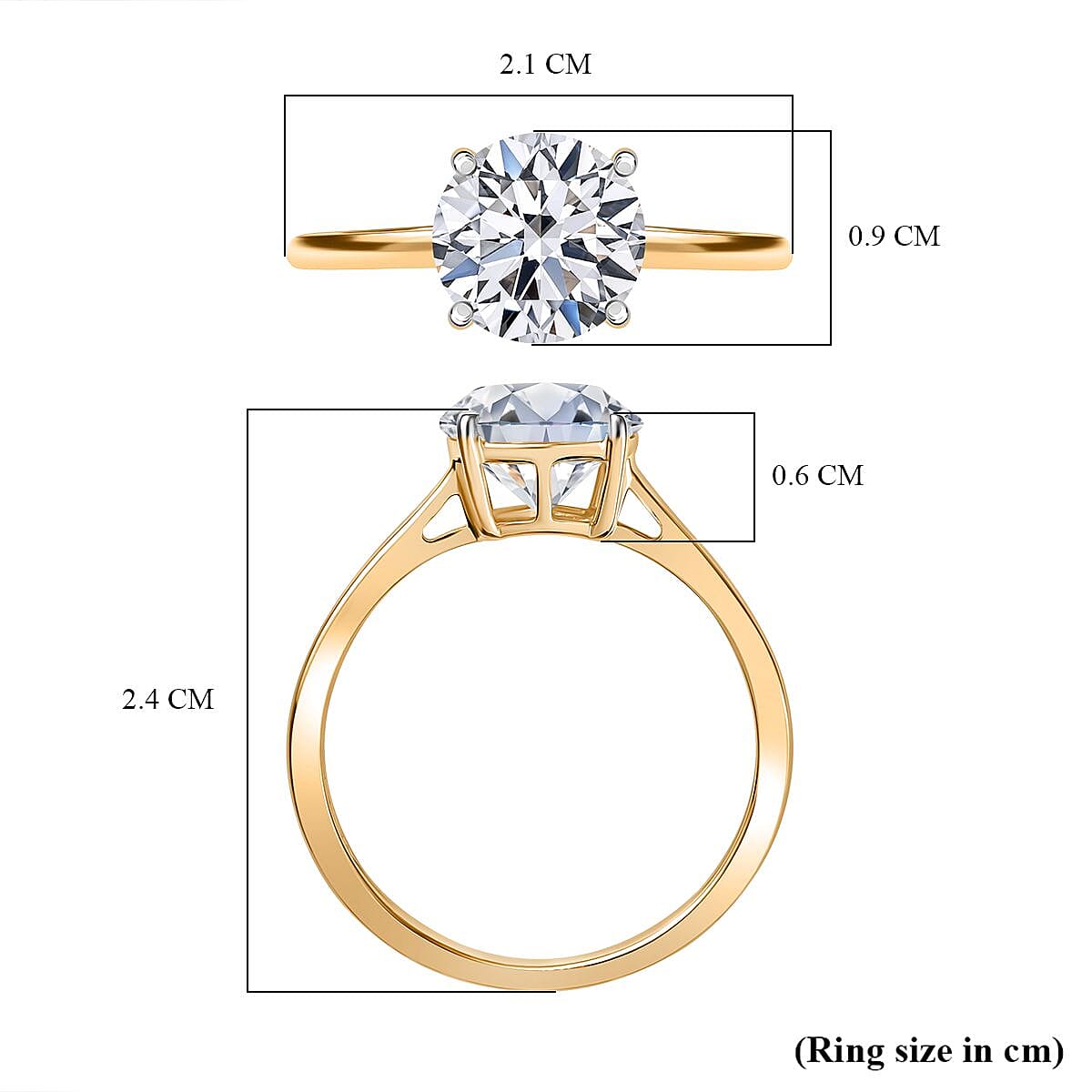 Luxuriant 14K Gold VS-EF Lab Grown Diamond Solitaire Ring