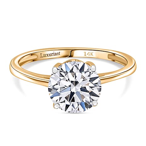 Luxuriant Diamond 14K Yellow Gold VS-EF Lab Grown Diamond VS-EF Solitaire Ring, Gold Wt.1.65 Gms  2.000  Ct.