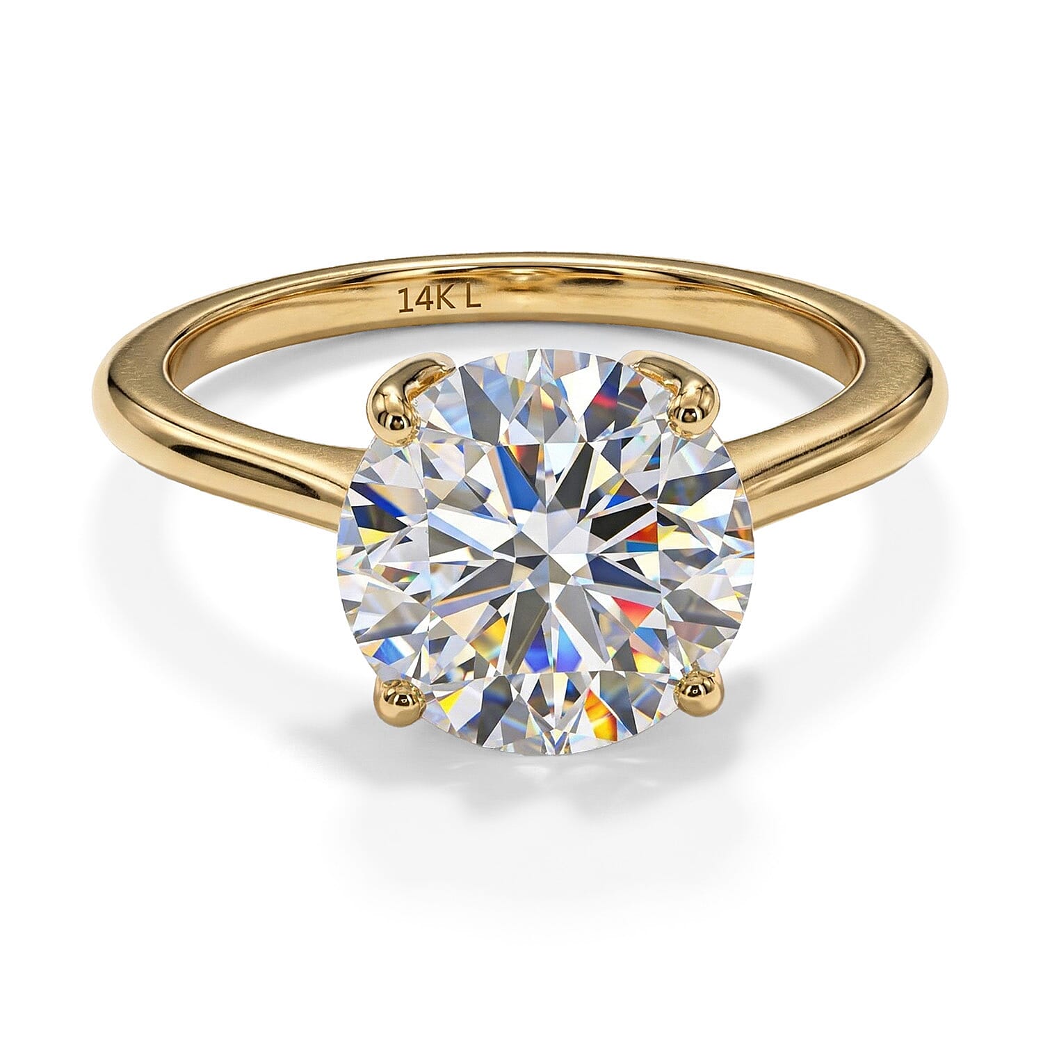 Luxuriant 14K Gold VS-EF Lab Grown Diamond Solitaire Ring