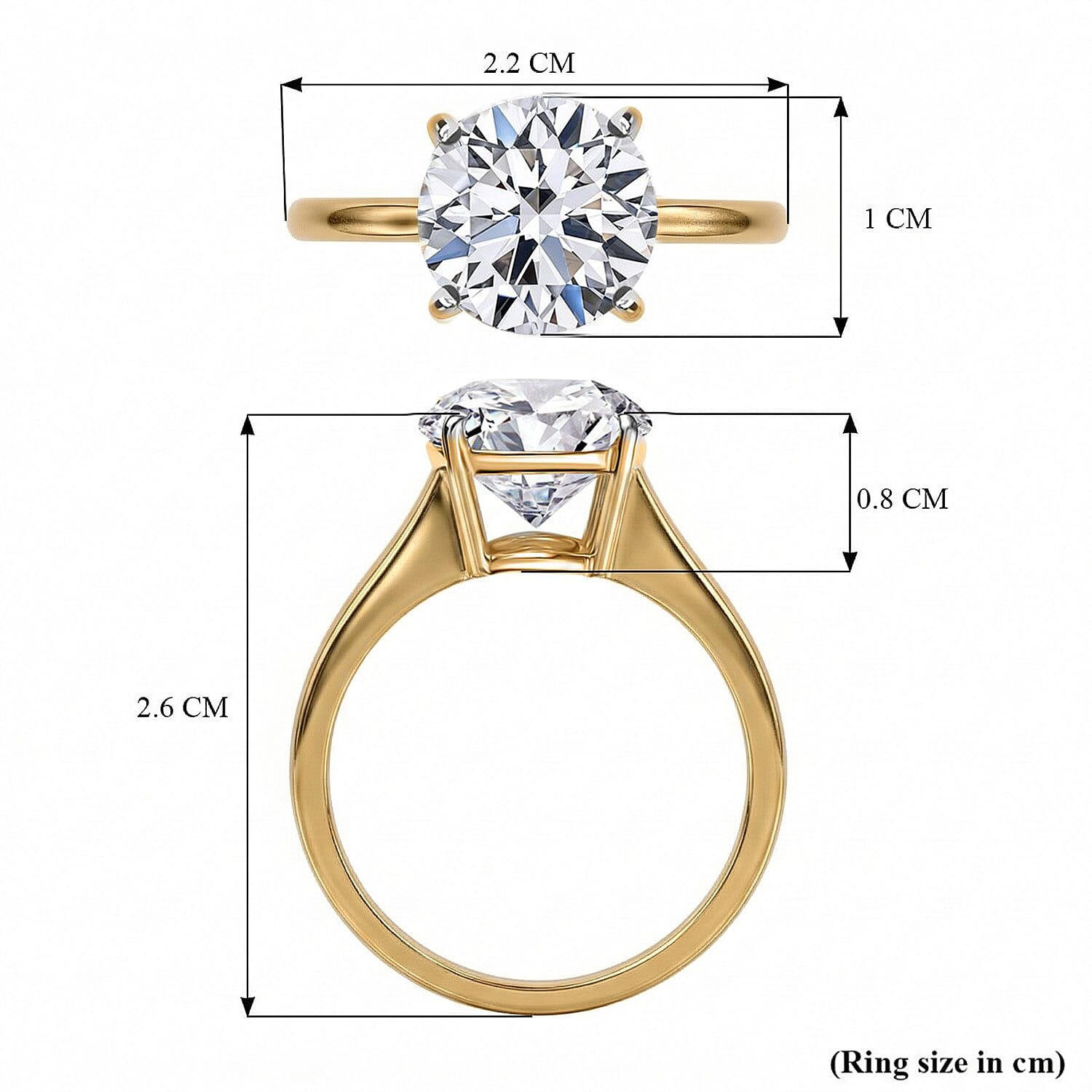 Luxuriant 14K Gold VS-EF Lab Grown Diamond Solitaire Ring