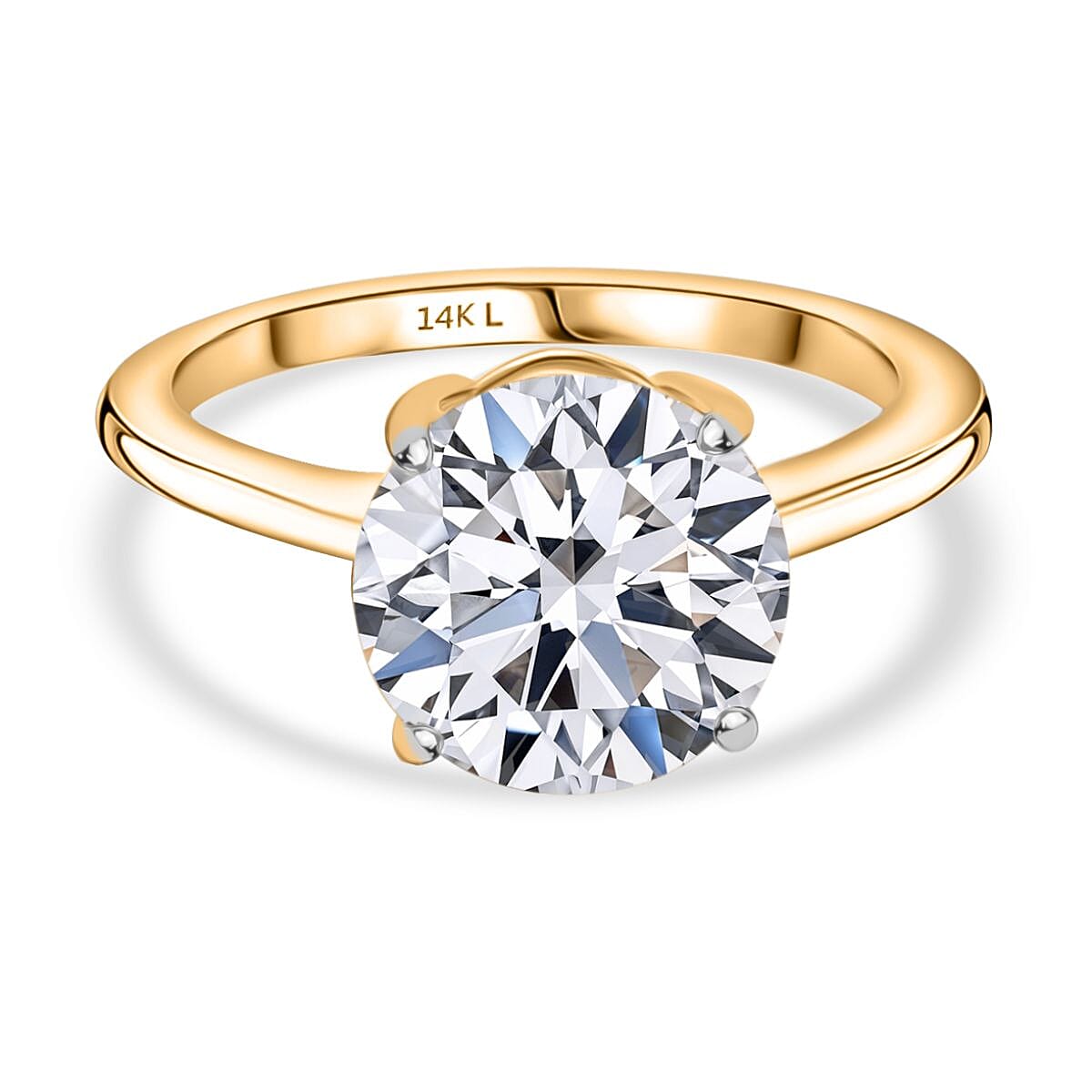 NY Close Out - Luxuriant 14K Yellow Gold IGI Certified (VS-EF) Lab Grown Diamond Ring 3.00 Ct.