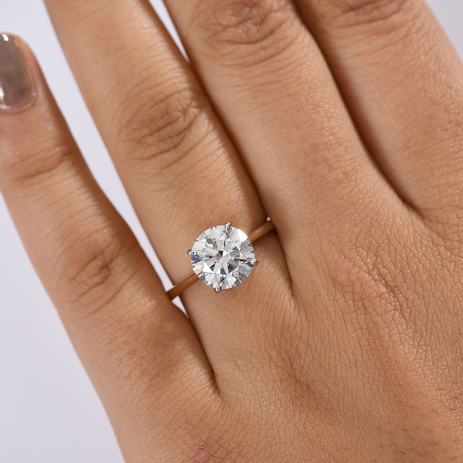 NY Close Out - Luxuriant 14K Yellow Gold IGI Certified (VS-EF) Lab Grown Diamond Ring 3.00 Ct.