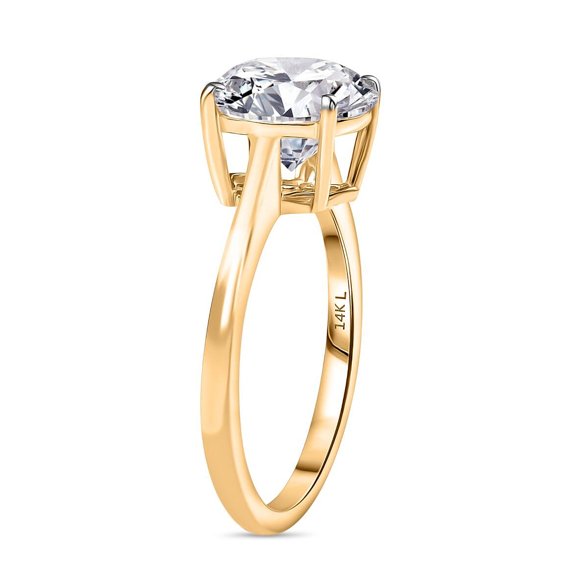 NY Close Out - Luxuriant 14K Yellow Gold IGI Certified (VS-EF) Lab Grown Diamond Ring 3.00 Ct.