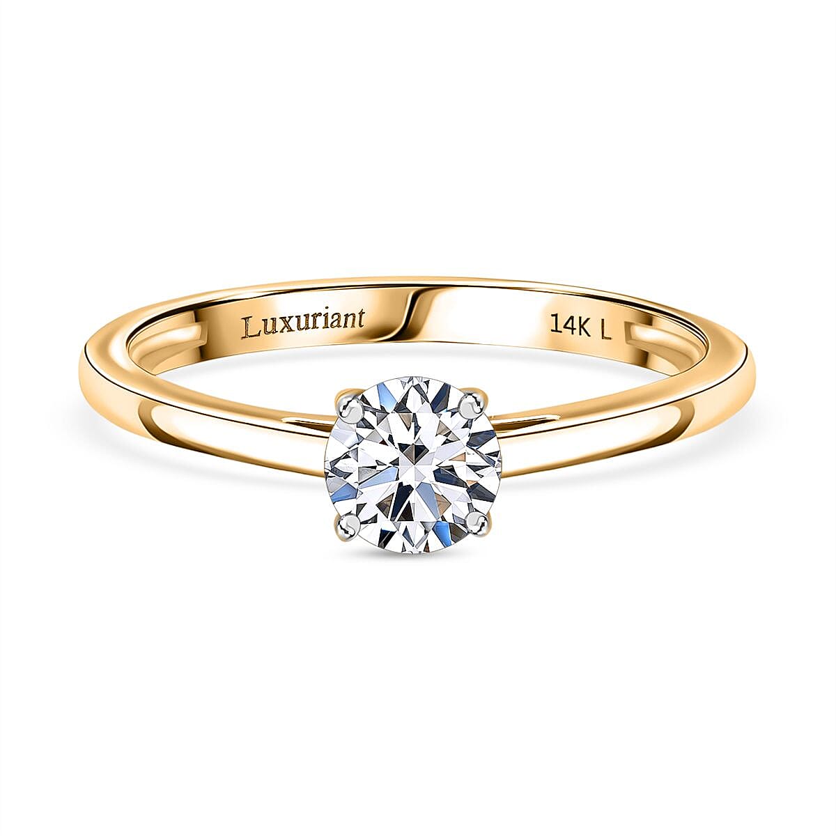 Luxuriant 14K Gold VS-EF Lab Grown Diamond Solitaire Ring