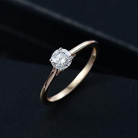 Luxuriant Diamond 14K Yellow Gold VS Lab Grown Diamond EF, VS Solitaire Ring, Gold Wt.1.47 Gms  0.531  Ct.