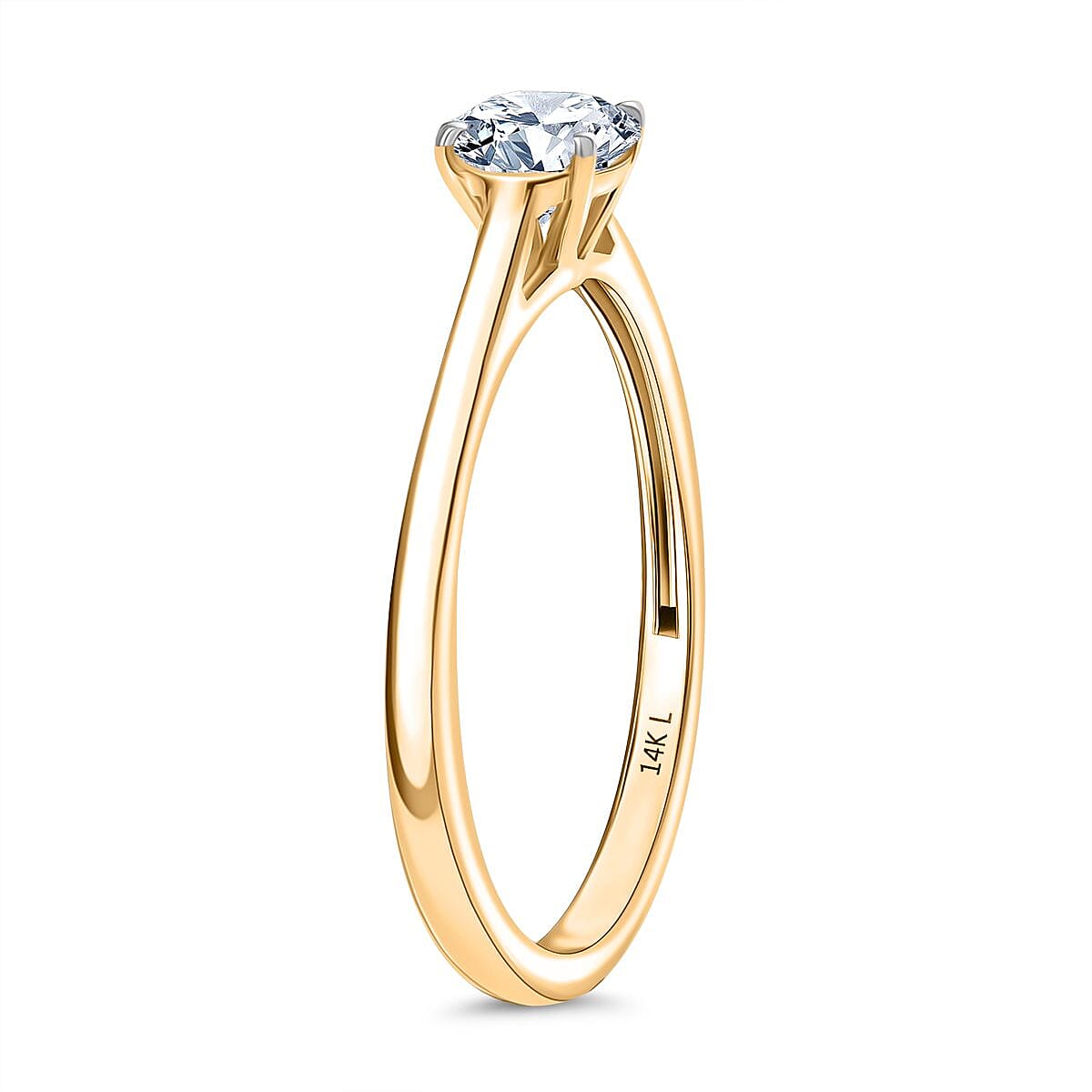 Luxuriant 14K Gold VS-EF Lab Grown Diamond Solitaire Ring