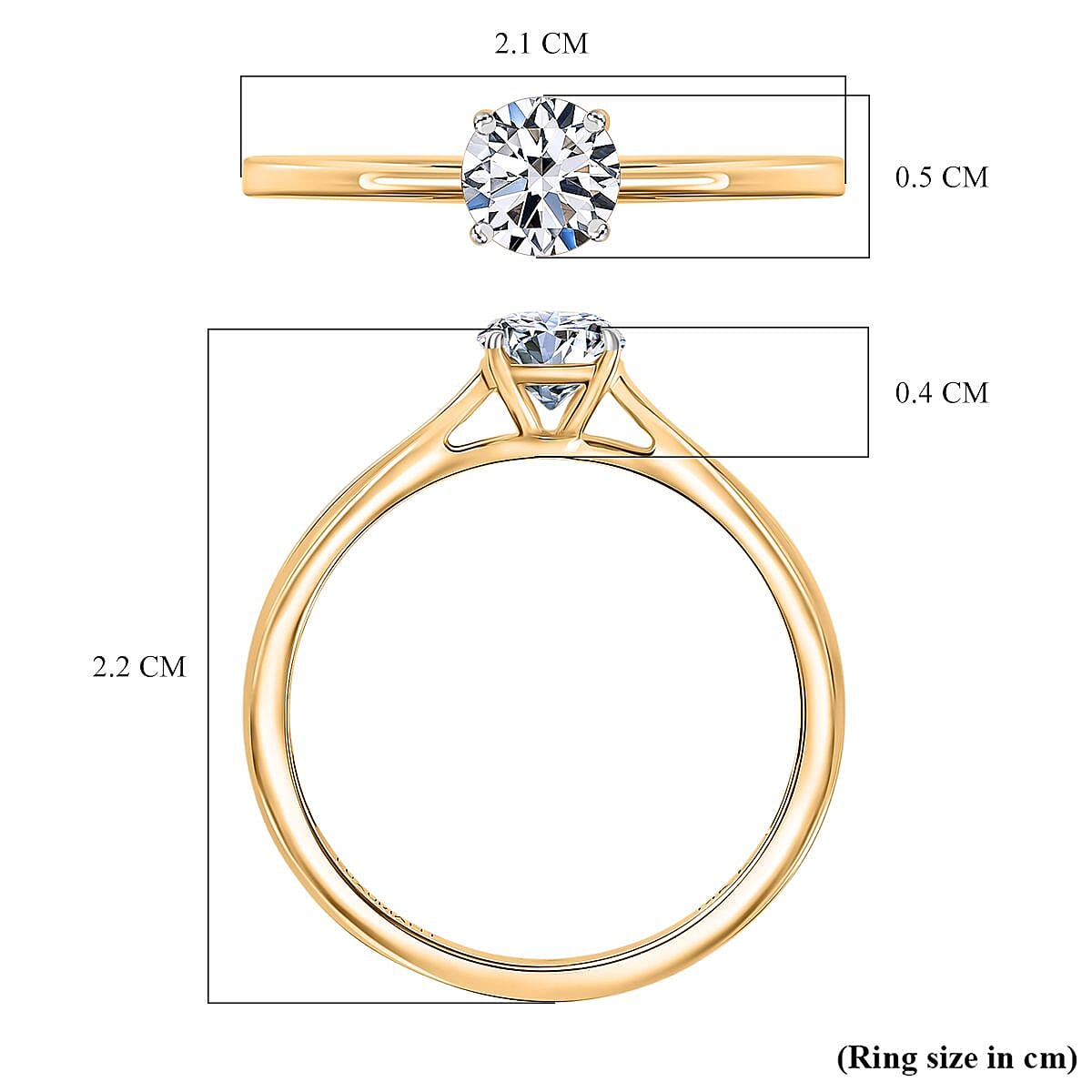 Luxuriant 14K Gold VS-EF Lab Grown Diamond Solitaire Ring