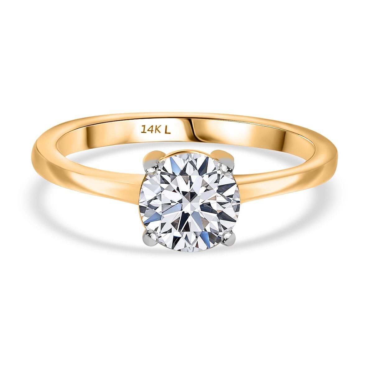 Luxuriant 14K Gold VS-EF Lab Grown Diamond Solitaire Ring