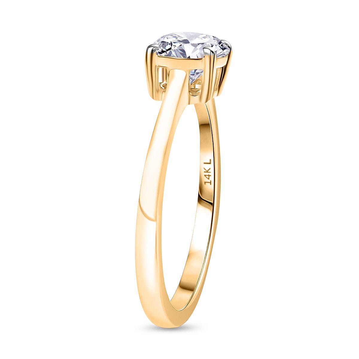 Luxuriant 14K Gold VS-EF Lab Grown Diamond Solitaire Ring