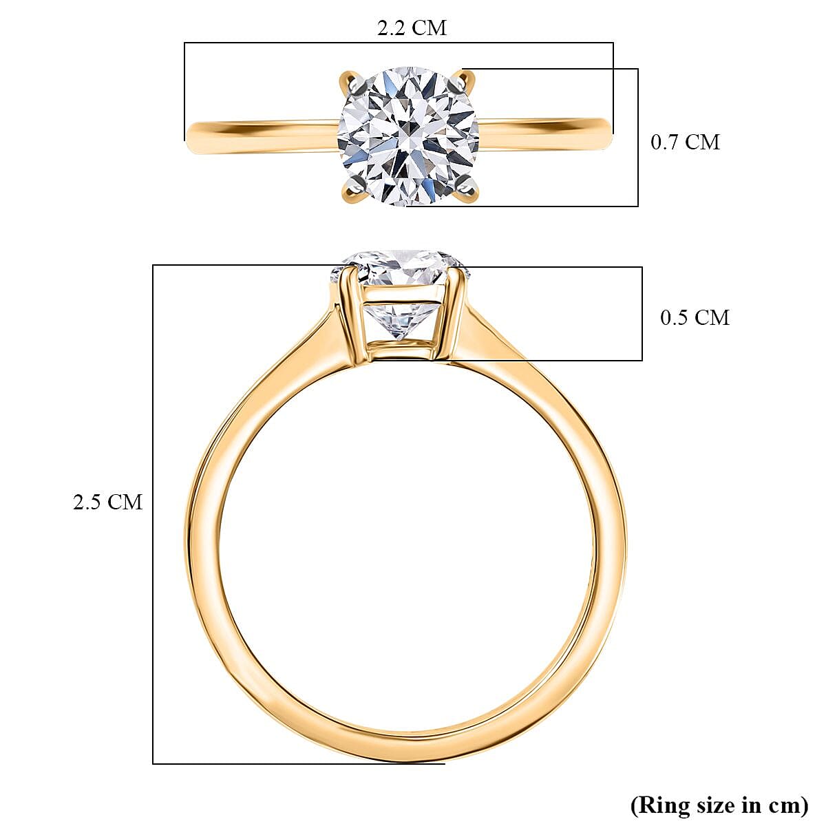 Luxuriant 14K Gold VS-EF Lab Grown Diamond Solitaire Ring