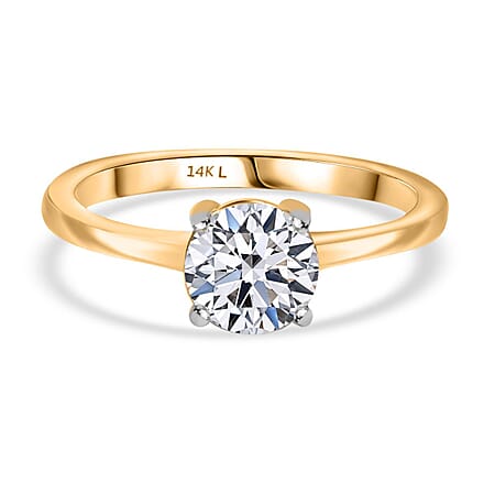 LUXURIANT 1 Ct. Lab Grown Diamond Solitaire Ring in 14K Yellow Gold EF, VS