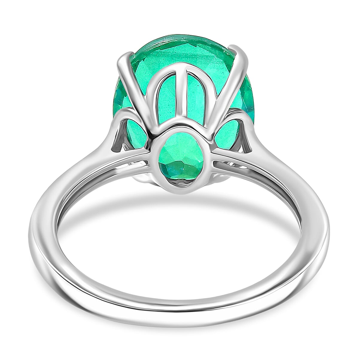 D’joy Peacock Triplet Quartz Ring in Platinum OverlaySterling Silver  4.898  Ct.