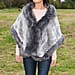 Faux Fur Cape Shawl Wrap (170 x 50 Cm) - Grey
