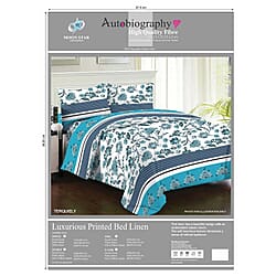 Set of Printed Duvet Cover, Fitted Sheet & Pillowcases