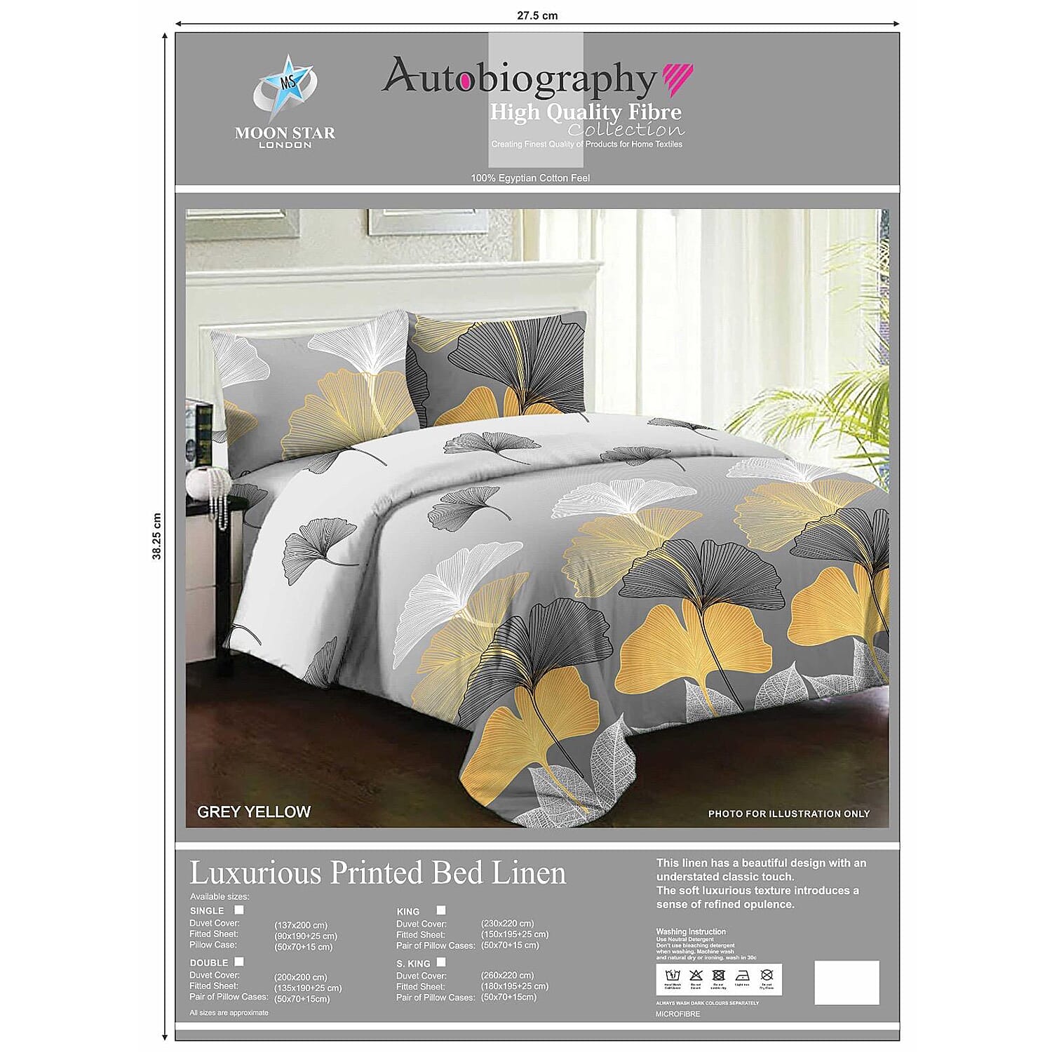 Set of Printed Duvet Cover, Fitted Sheet & Pillowcases